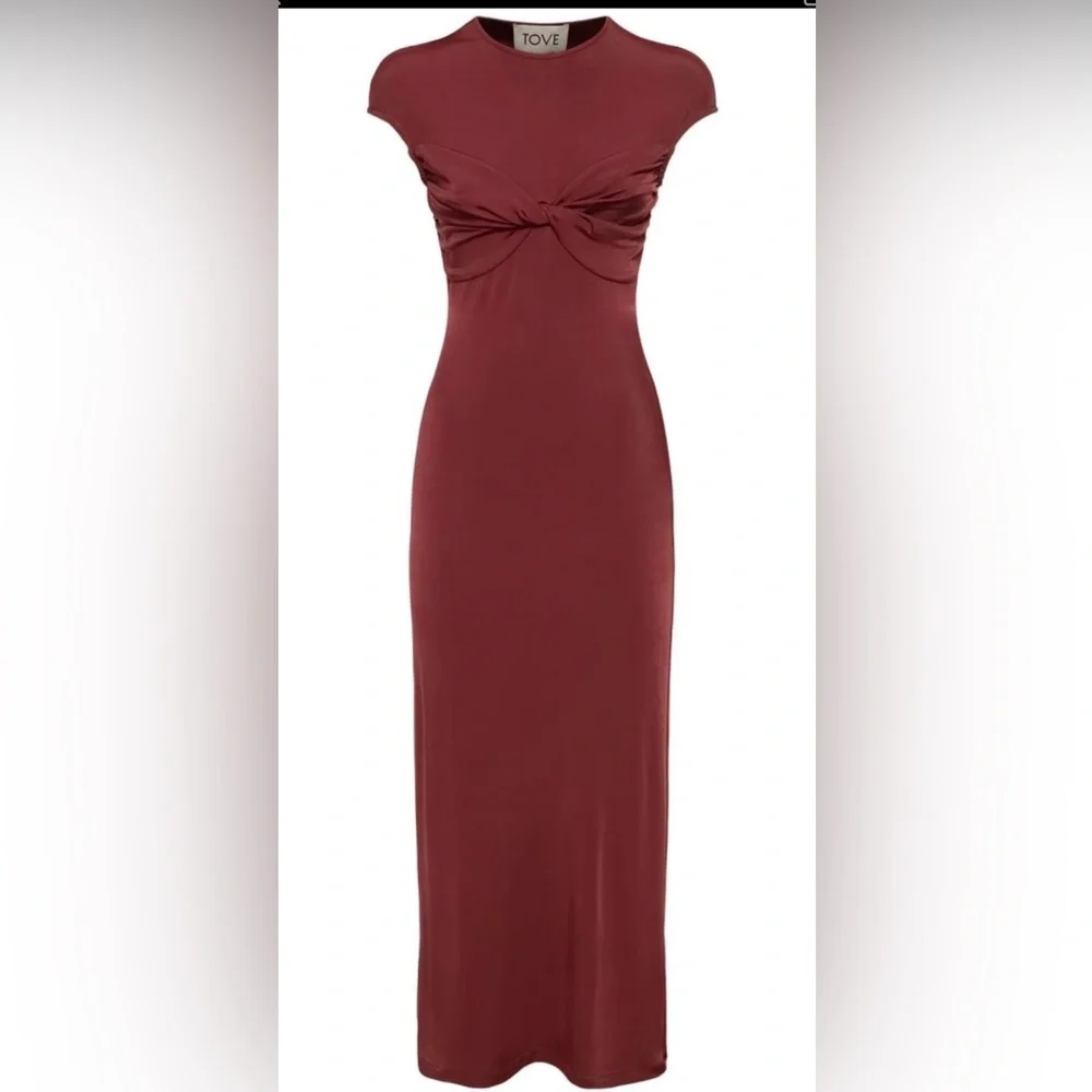 TOVE‎ Cinnamon Twist-Front Cap Sleeve Maxi Dress NWT - Picture 8 of 9